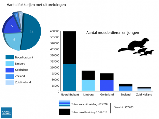 Aantal fokkerijen met uitbreidingen